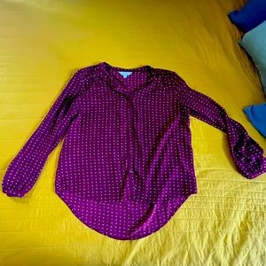 Lauren Conrad Heart Pattern Blouse - Size Large